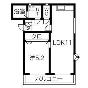 1LDK 間取り図