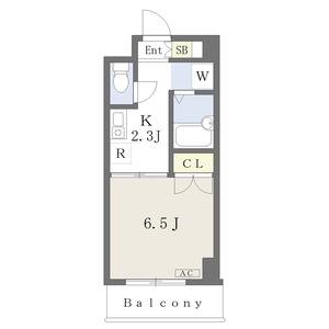 1K 間取り図