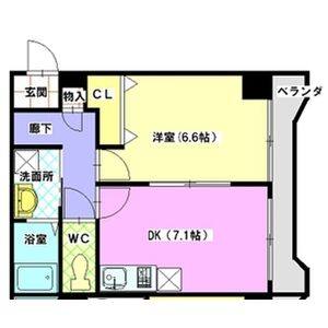 1DK 間取り図