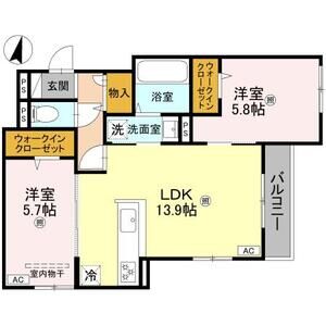 2LDK 間取り図