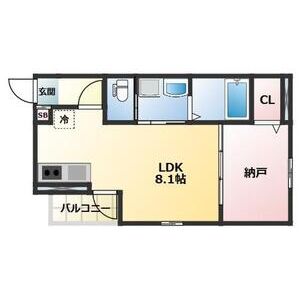 1LDK 間取り図