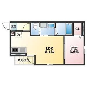 1LDK 間取り図