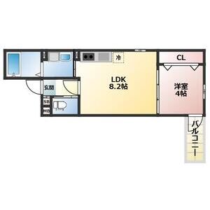 1LDK 間取り図