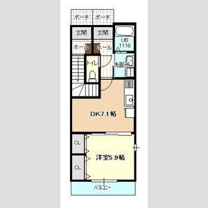 1DK 間取り図