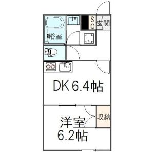 1DK 間取り図