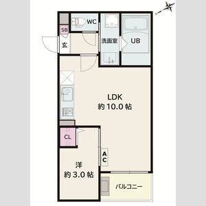 1LDK 間取り図