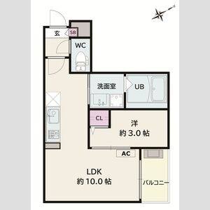 1LDK 間取り図