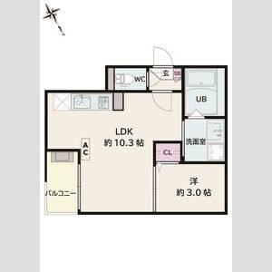 1LDK 間取り図