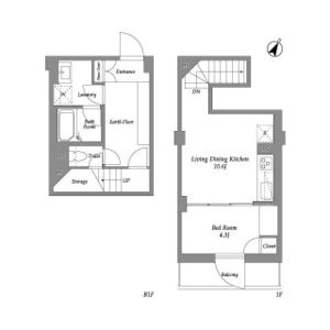1LDK 間取り図
