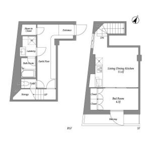 1LDK 間取り図