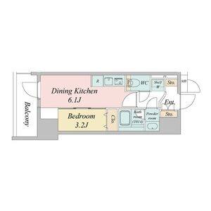 1DK 間取り図