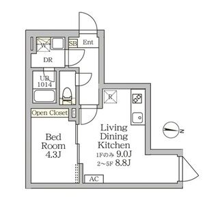 1LDK 間取り図
