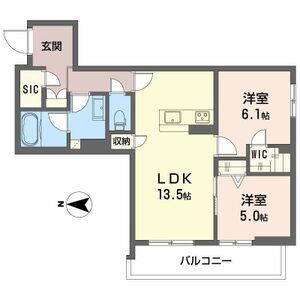 2LDK 間取り図