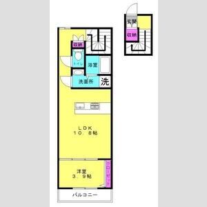 1LDK 間取り図
