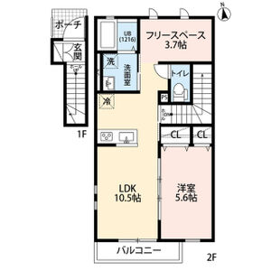 1LDK 間取り図