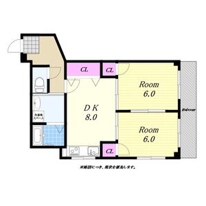 2DK 間取り図