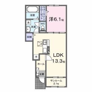 1LDK 間取り図