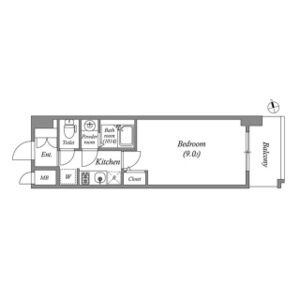 1K 間取り図
