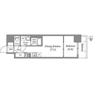 1DK 間取り図