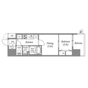 1DK 間取り図