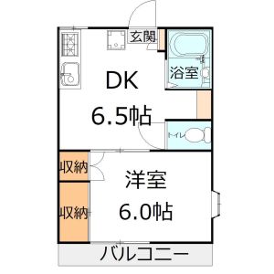1DK 間取り図