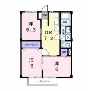 3DK 間取り図