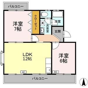 2LDK 間取り図