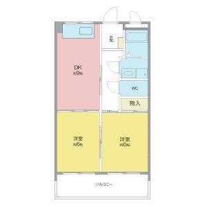 2DK 間取り図