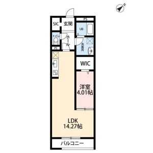 1LDK 間取り図