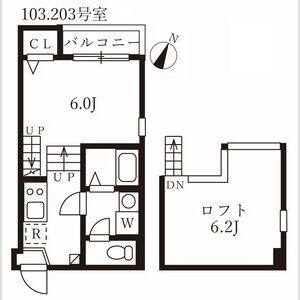 1K 間取り図
