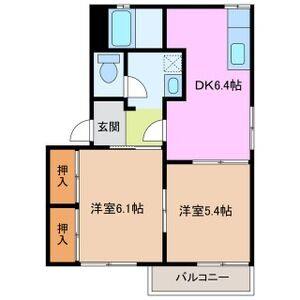 2DK 間取り図