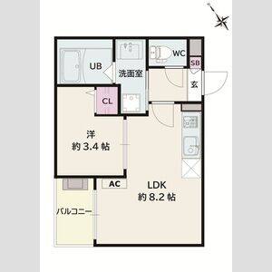 1LDK 間取り図