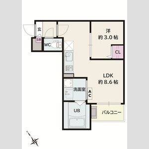 1LDK 間取り図