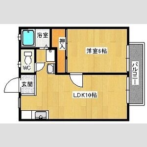 1LDK 間取り図