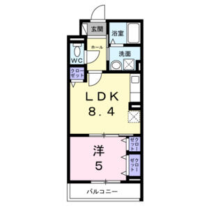 1LDK 間取り図