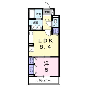 1LDK 間取り図
