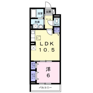 1LDK 間取り図