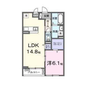 1LDK 間取り図