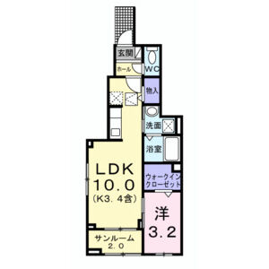 1LDK 間取り図