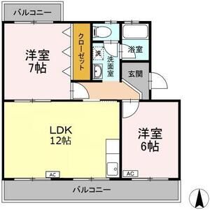 2LDK 間取り図