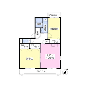 2LDK 間取り図