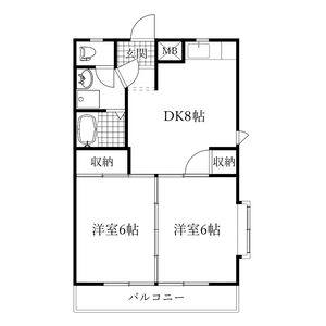 2DK 間取り図