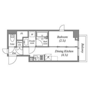 1DK 間取り図
