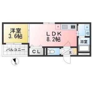 1LDK 間取り図