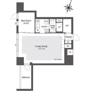 1LDK 間取り図