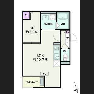1LDK 間取り図