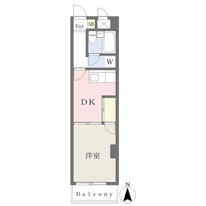 1DK 間取り図
