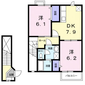 2DK 間取り図