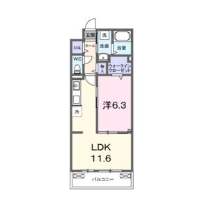 1LDK 間取り図