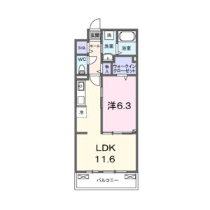 1LDK 間取り図